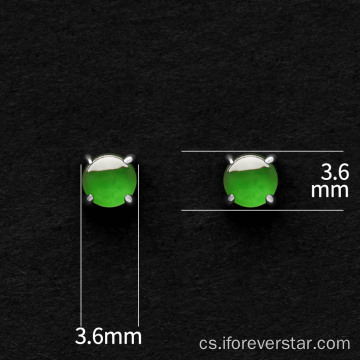 Dvojité náušnice Jadeite Stud ve tvaru C